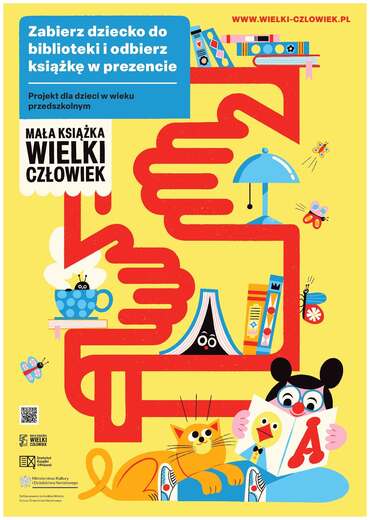 Plakat informujący o akcji czytelniczej
