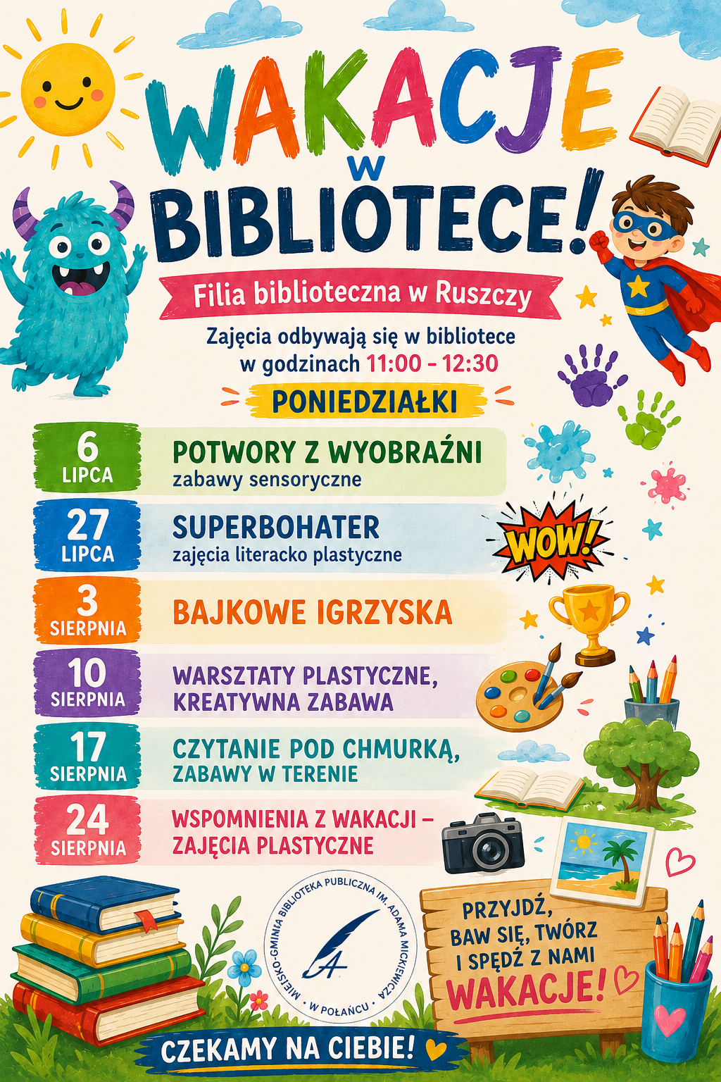 plakat ruszcza wakacja MGBP