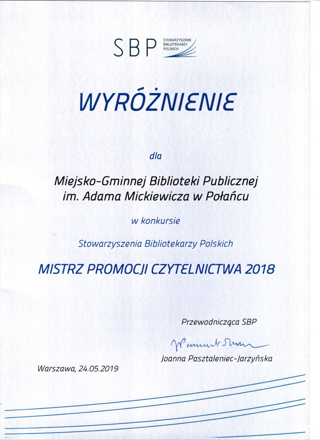 Mistrz promocji czytelnictwa 2018 dyplom.pdf